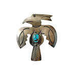 Vintage Sterling Thunderbird Pin with Turquoise