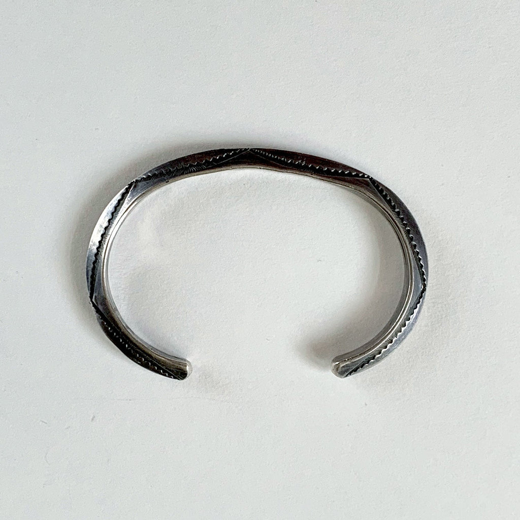 Vintage Sterling Carinated Cuff Bracelet