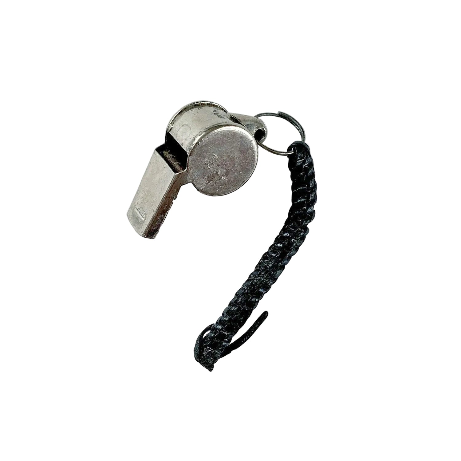 Vintage Whistle with Braided Leather Strap