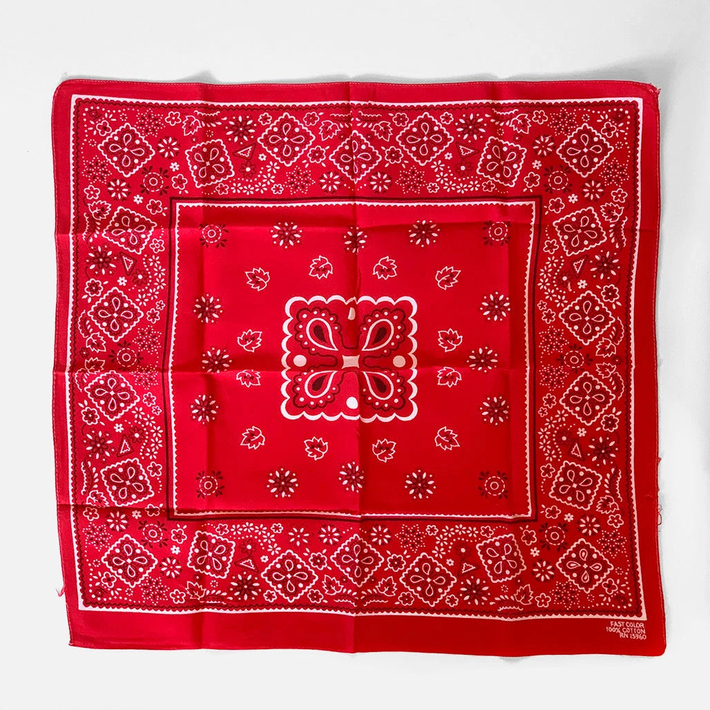Vintage Cookie Pattern Bandana Red