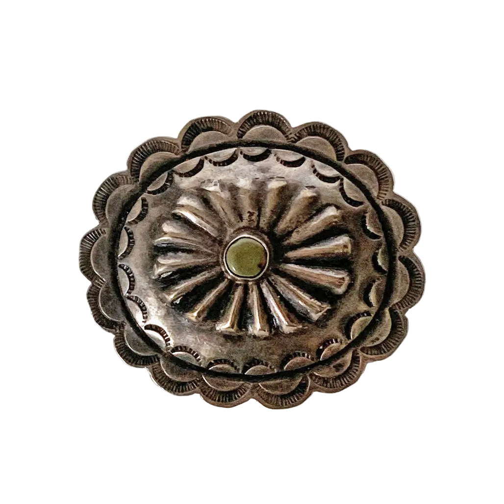Vintage Sterling Concho Pin with Stone