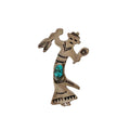 Vintage Sterling Kachina Pin with Turquoise