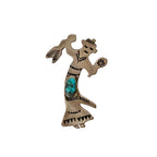 Vintage Sterling Kachina Pin with Turquoise
