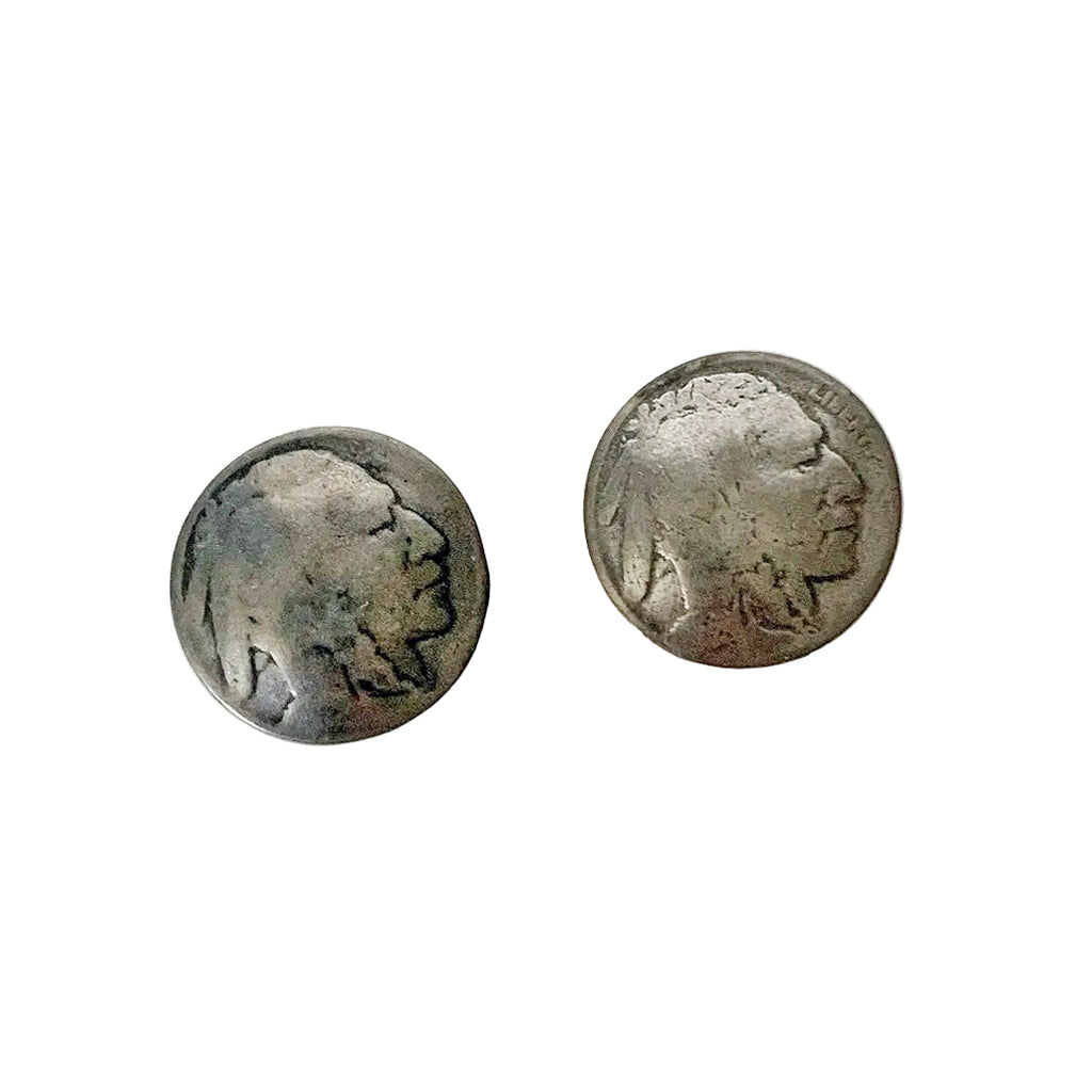 Vintage Nickel Coin Button Covers 2pcs/set