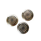 Vintage Sterling Silver Round Button Covers 3pcs/set