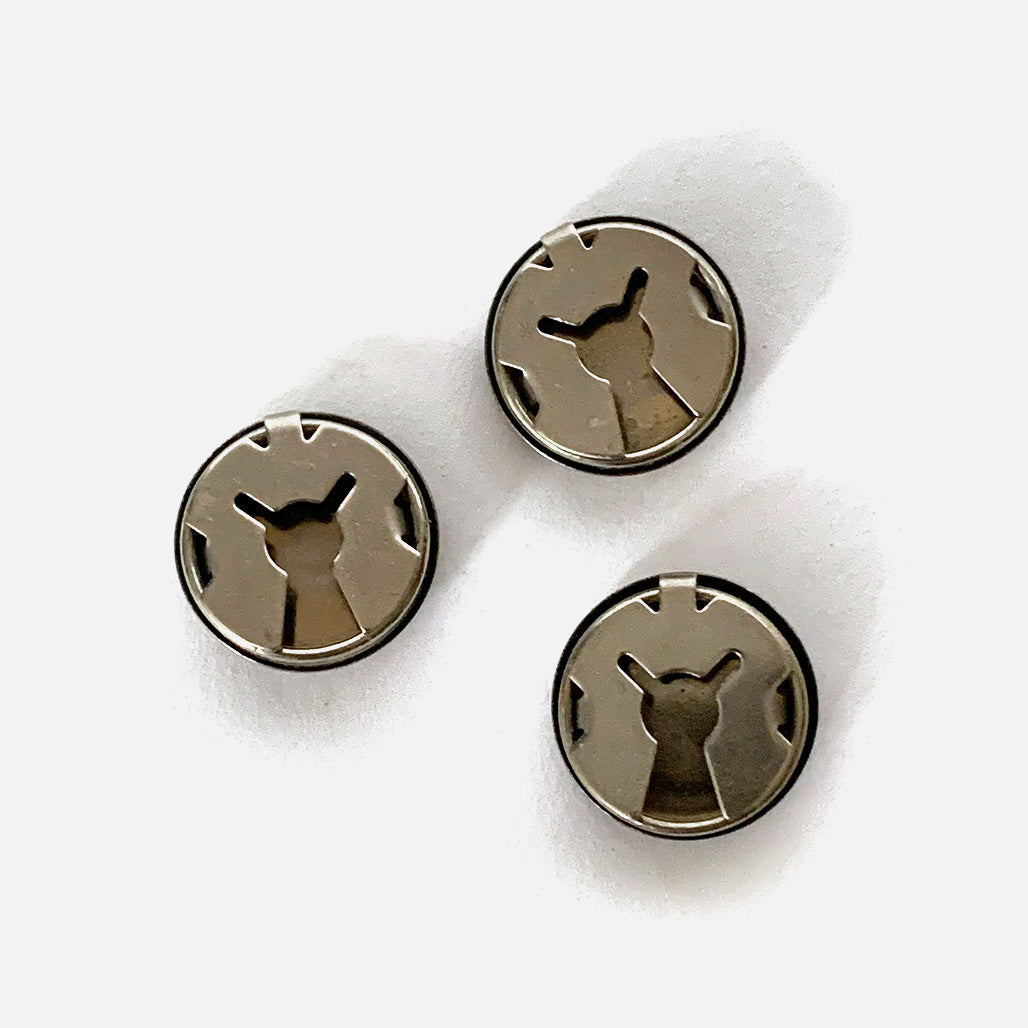 Vintage Sterling Silver Round Button Covers 3pcs/set