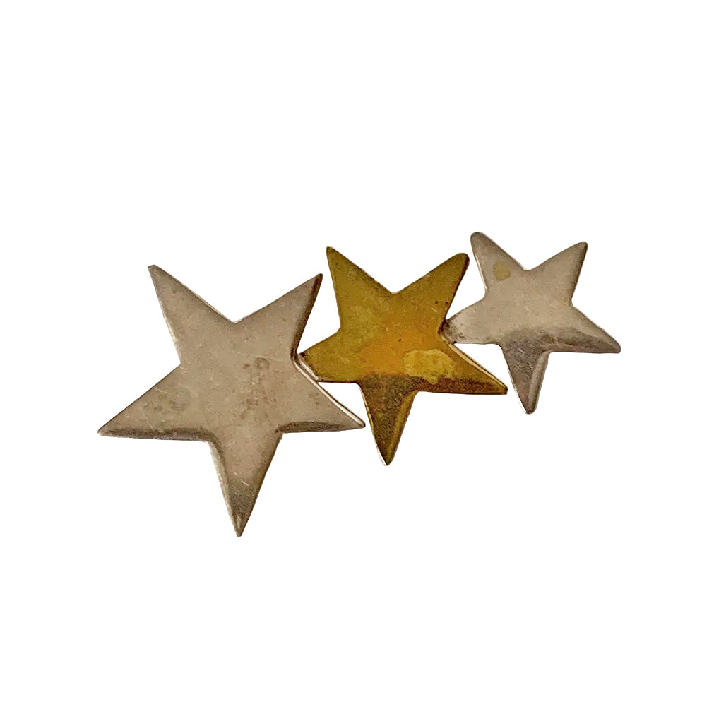 Vintage 925 Silver Three Stars Pin