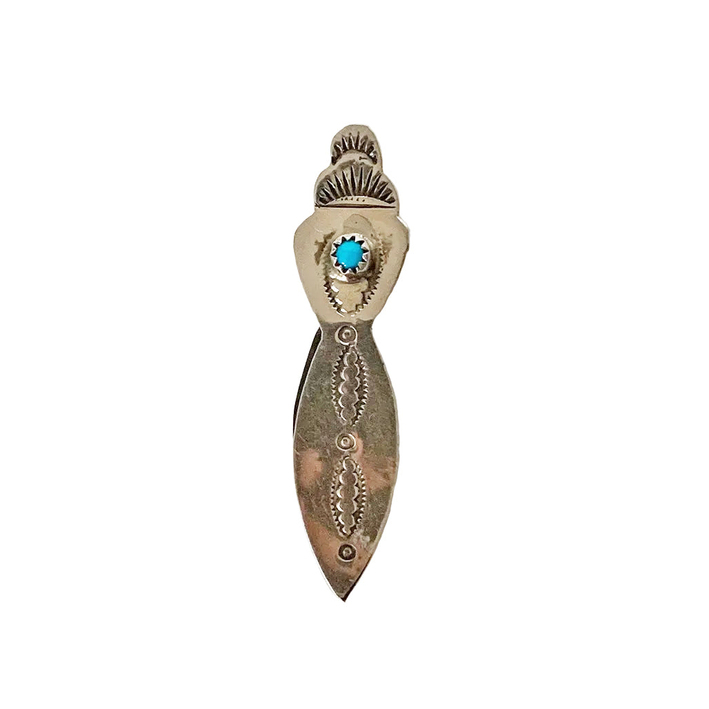 Vintage Sterling Bookmarker with Snake Eye Turquoise