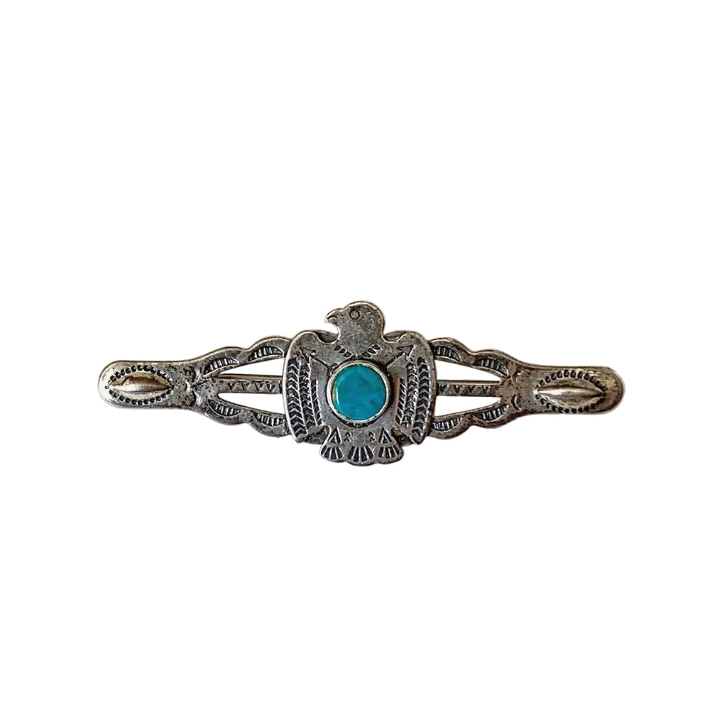Vintage Sterling Thunderbird Pin with Turquoise