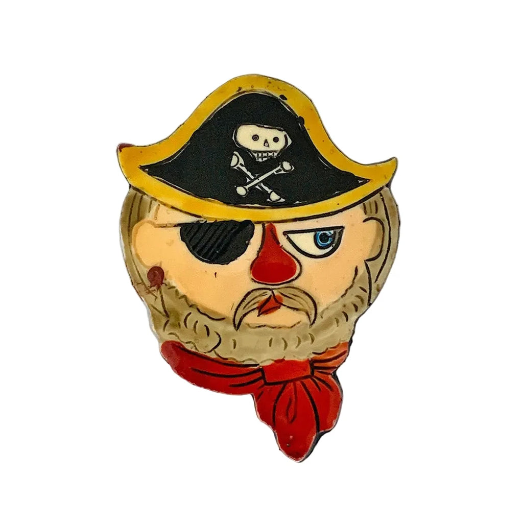 Vintage Hand Painted Pirate Brooch