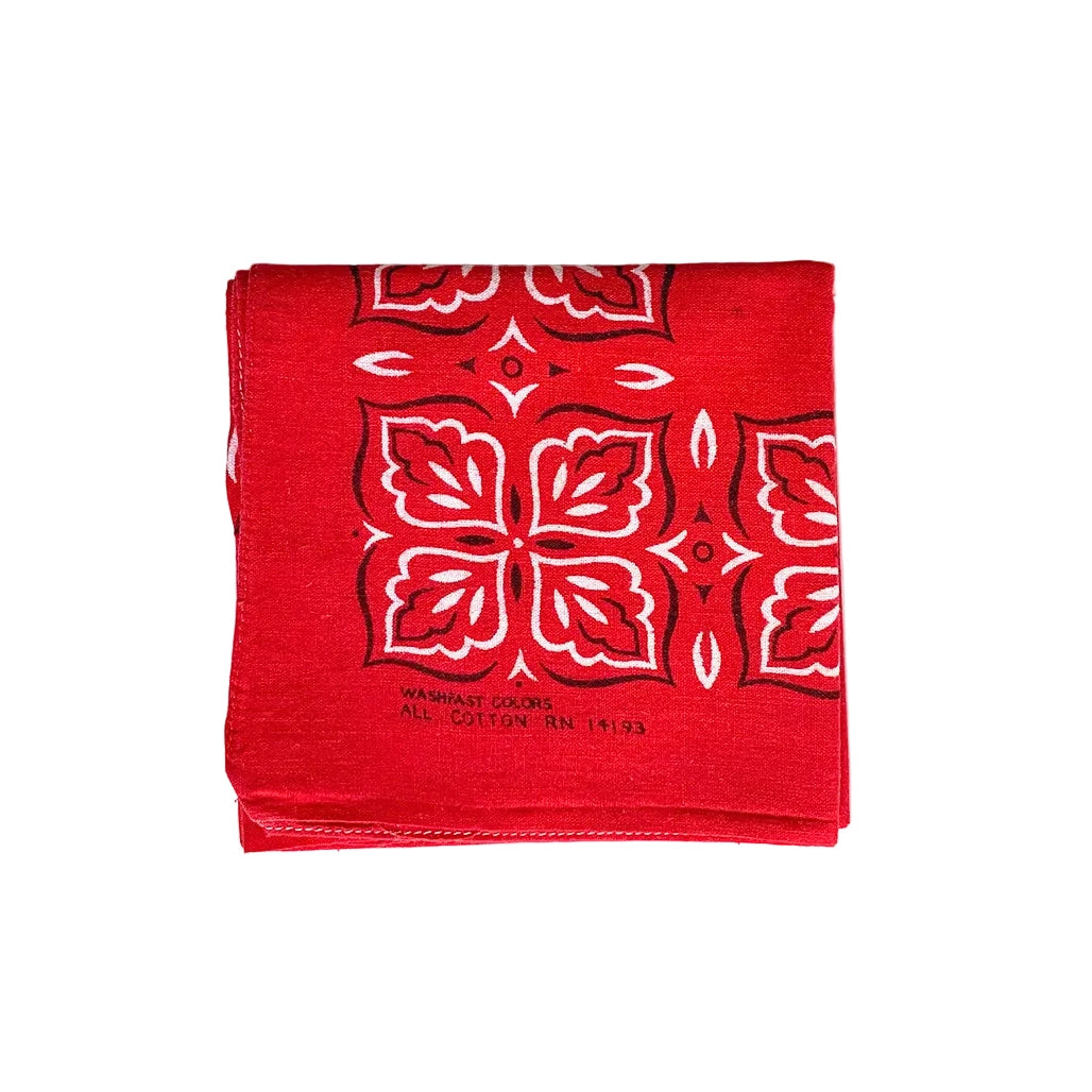 Vintage Four Leaves Bandana Red