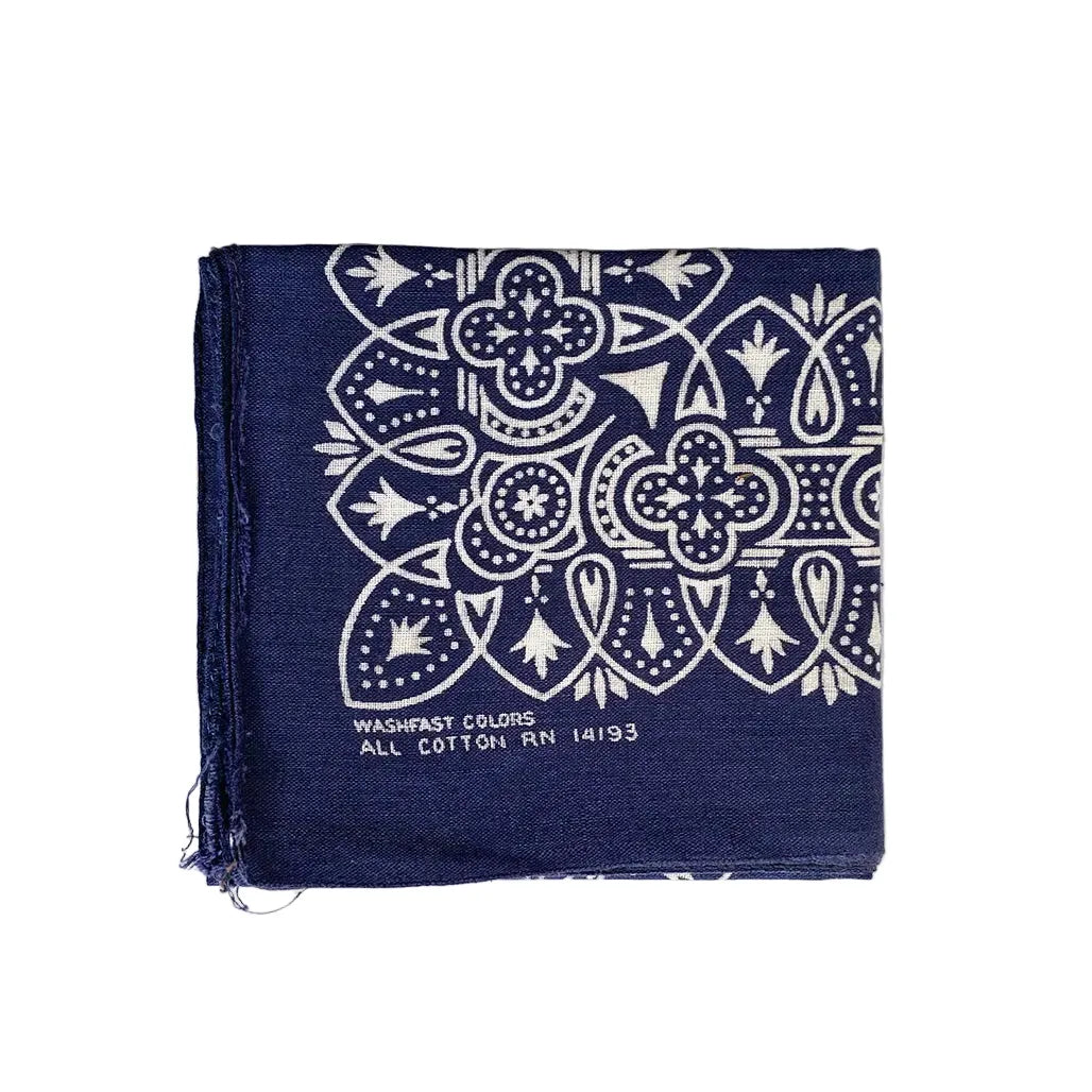 Vintage Deco Paisley Bandana Navy