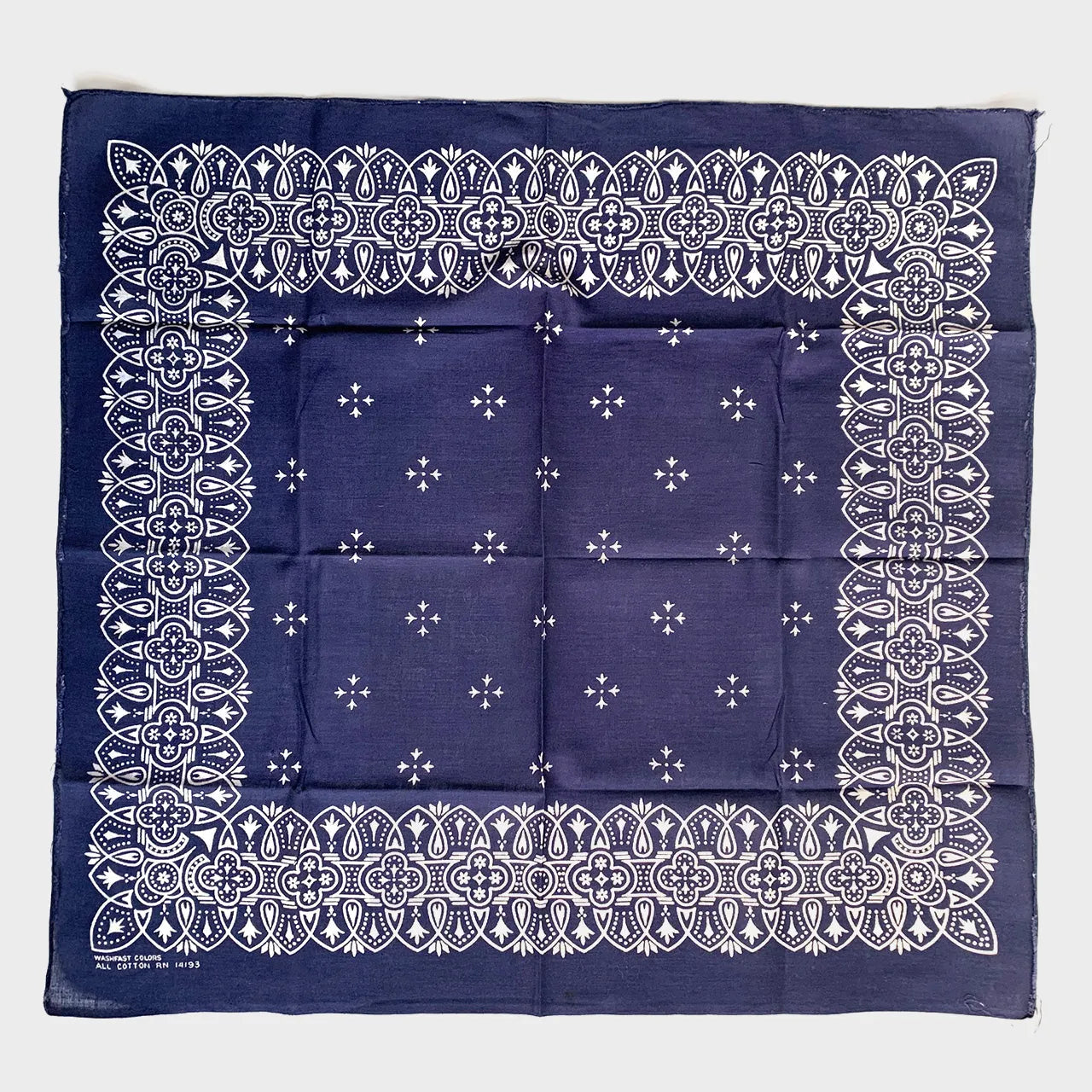 Vintage Deco Paisley Bandana Navy