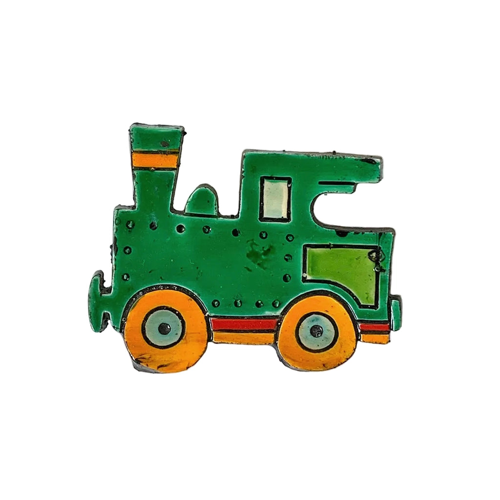 Vintage Hand Painted Engine Brooch