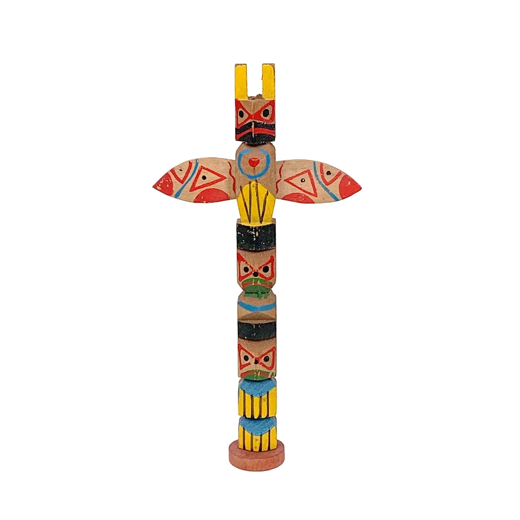 Vintage Wood Carved Totem Pole