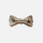 Vintage Silver Hand Stamped Bow Pin