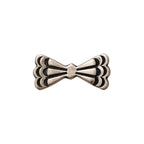Vintage Silver Hand Stamped Bow Pin