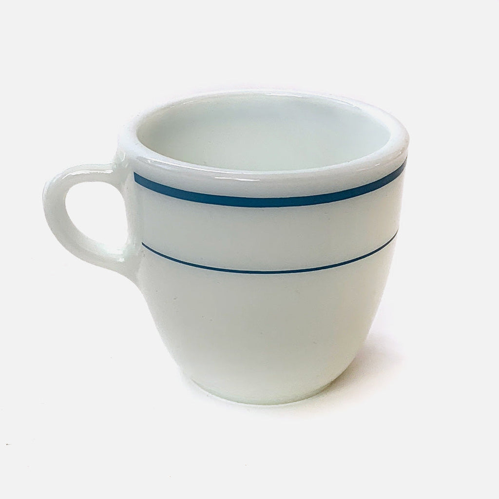 Vintage Pyrex 723 Blue Band Milk Glass Mug