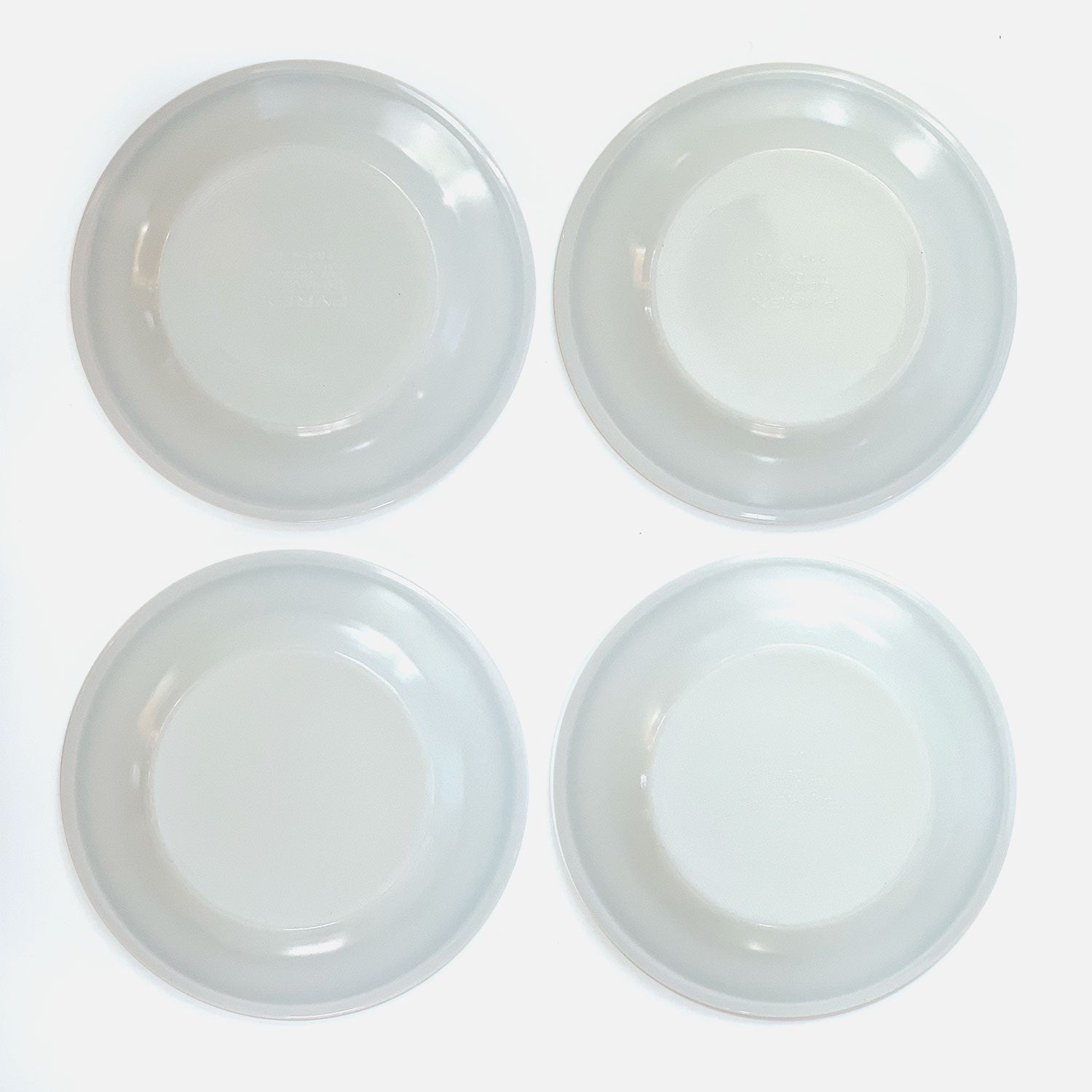 Vintage Pyrex 704 Blue Band Milk Glass Side Plates / Set of 4