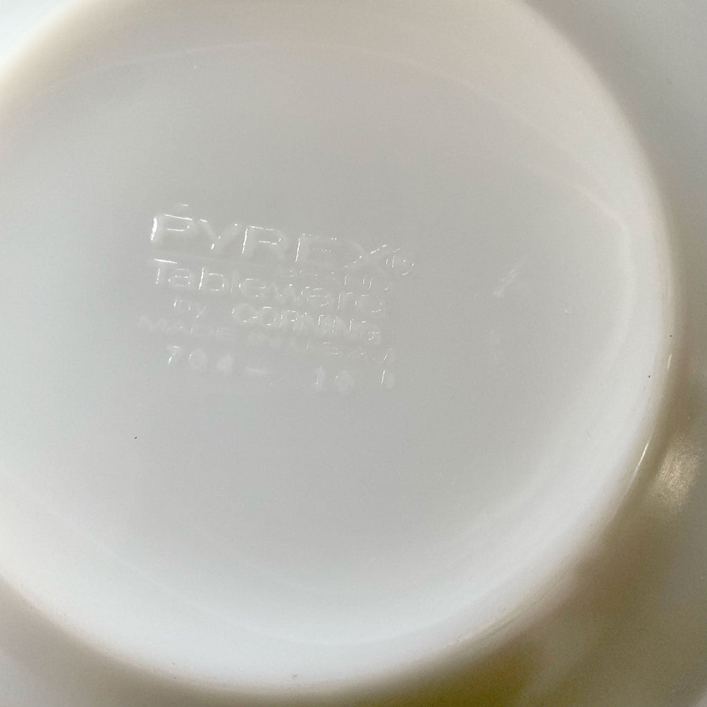 Vintage Pyrex 704 Blue Band Milk Glass Side Plates / Set of 4